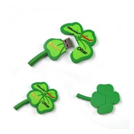 Ma&szlig;gefertigte USB-Stick in Form eines Kleeblattes - Topgiving